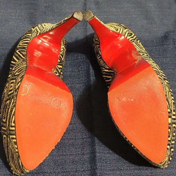 Christian Louboutin Panama Geometrico Daffodile Platform Pump size EU 38.5 - Picture 5 of 7